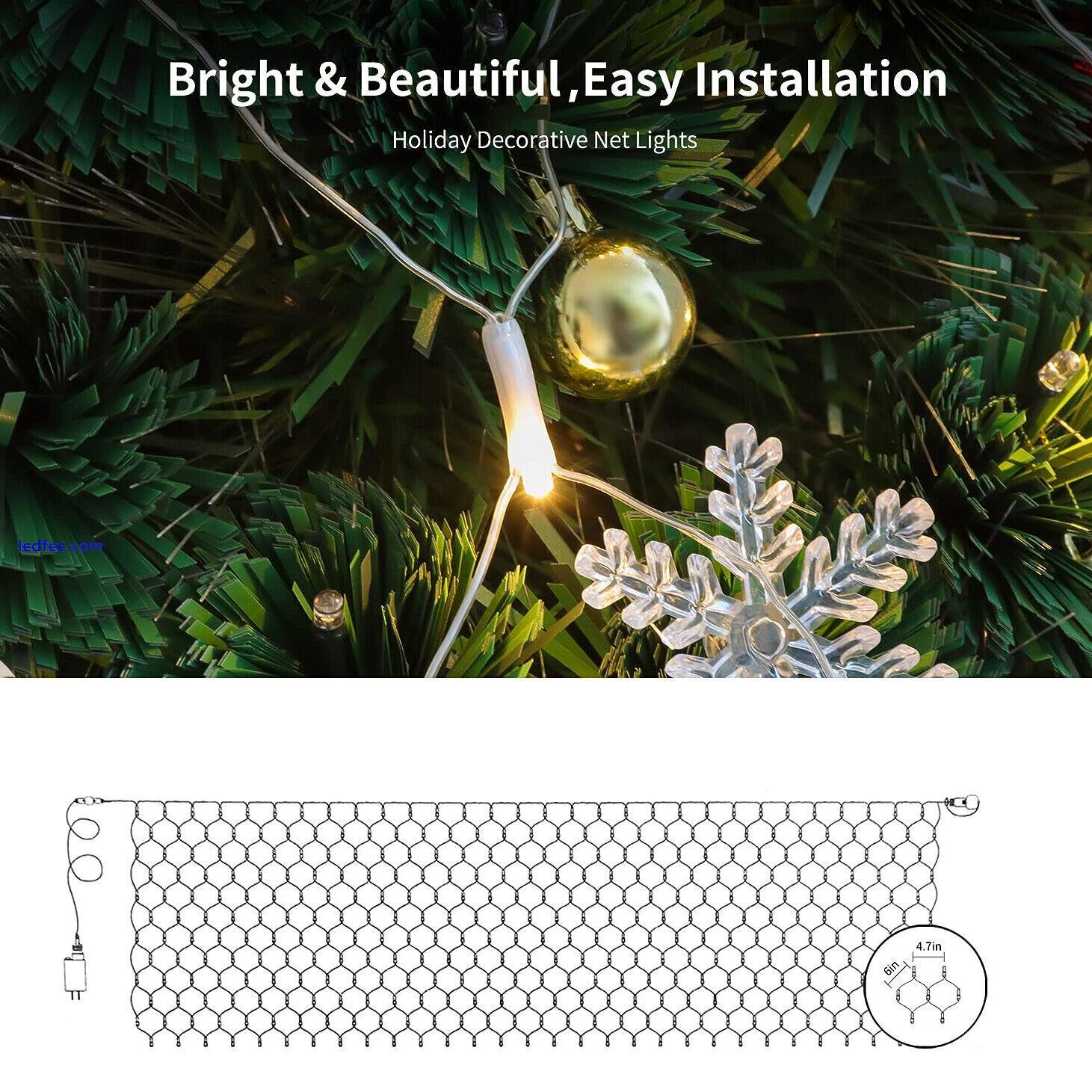 LED String Fairy Net Lights Curtain Mesh Christmas Wedding Party Outdoor Decor 2 