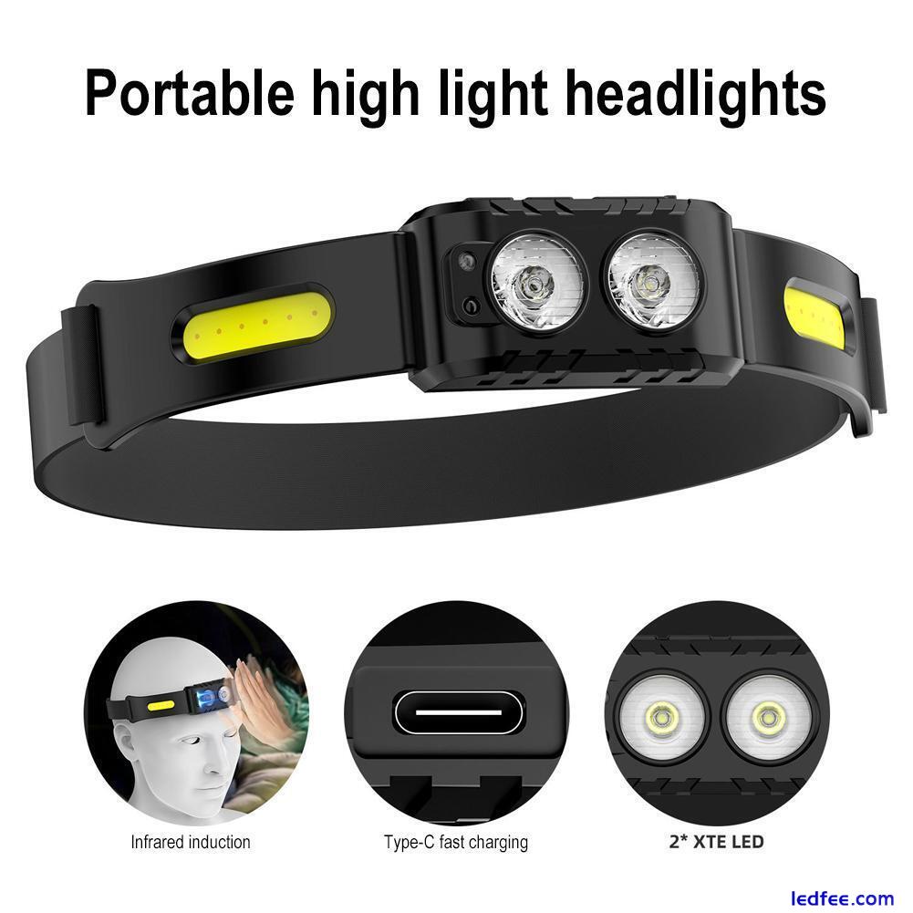 LED COB sensor headlamp headlight headlamp USB rechargeable waterproof DES 1 