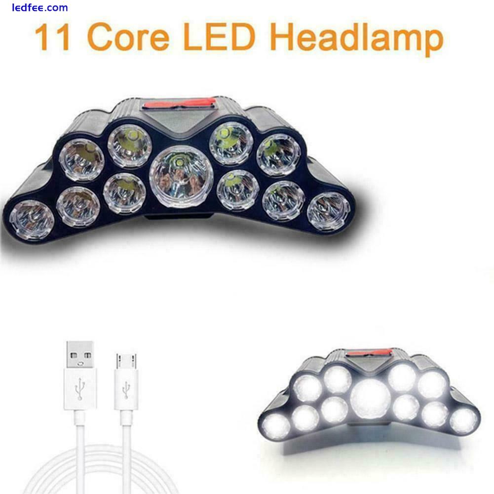 1200000LM 11 LED USB Headlamp Rechargeable Headlight B7U9 Flashlight Light Q6J1 3 