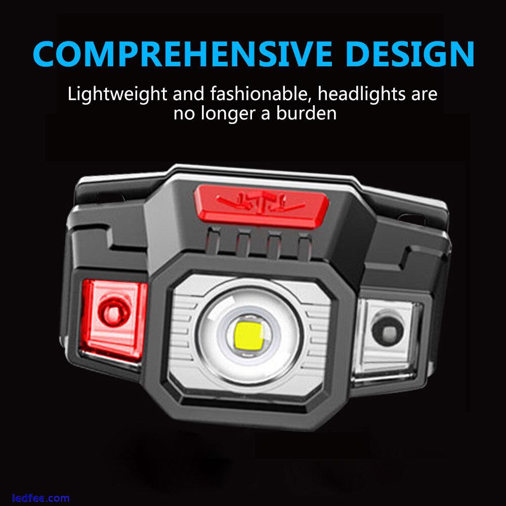 LED Strong Light USB Charging Headlight Outdoor Induction Head Lamp Work Torch 0 