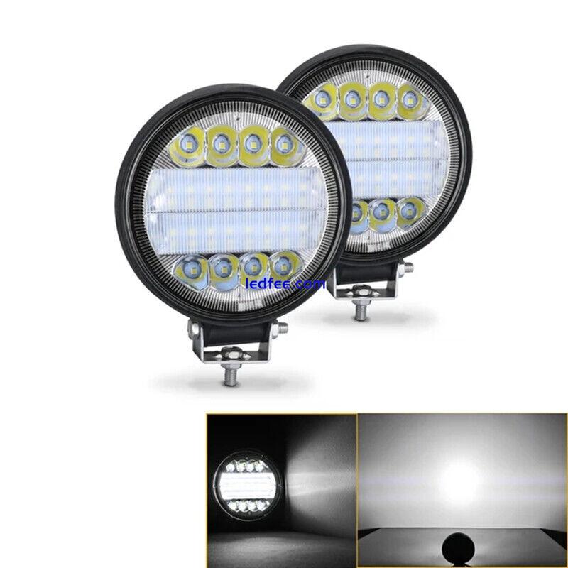 2 Pcs 4'' 126W LED Light Bar Work Lights Fog Lamp Spotlight DRL For Car Offroad 3 