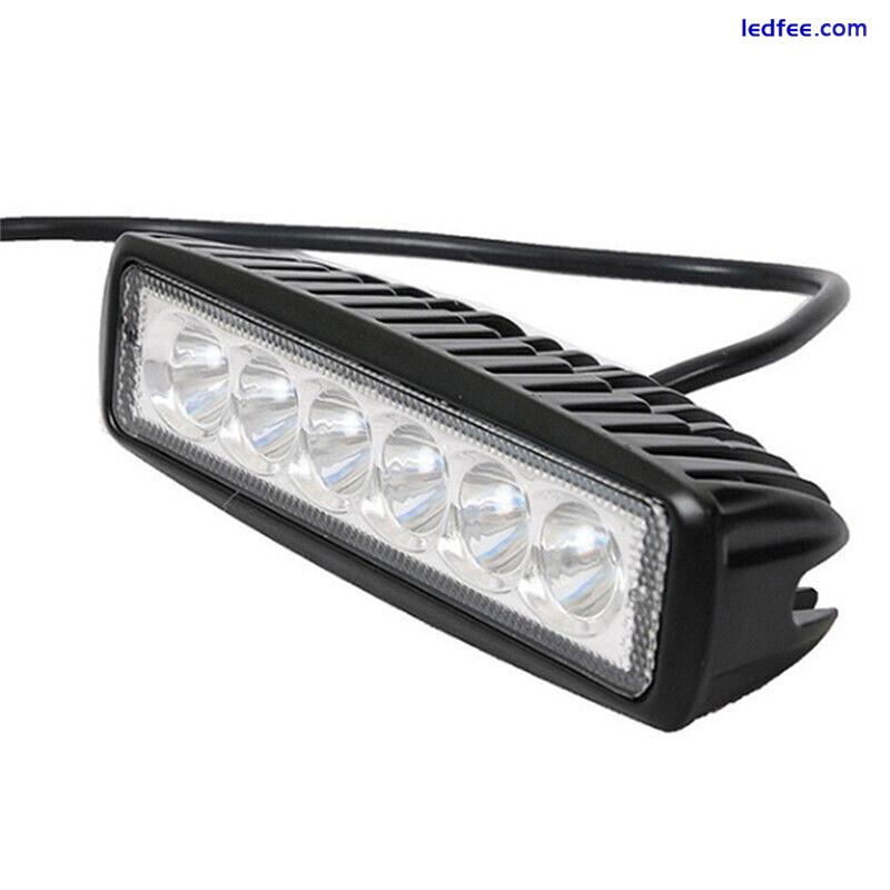 18W 6inch LED Work Light Bar Flood Lamp Offroad Driving Fog 4WD UTE SUV TrucYXio 3 
