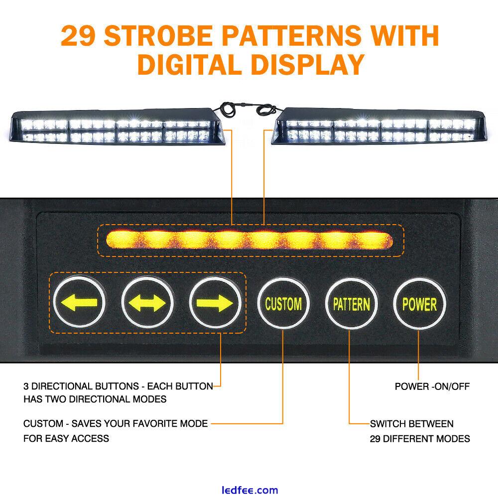 Xprite 32 LED Strobe Light Bar 20In Emergency Hazard Advisor Windshield lighting 0 