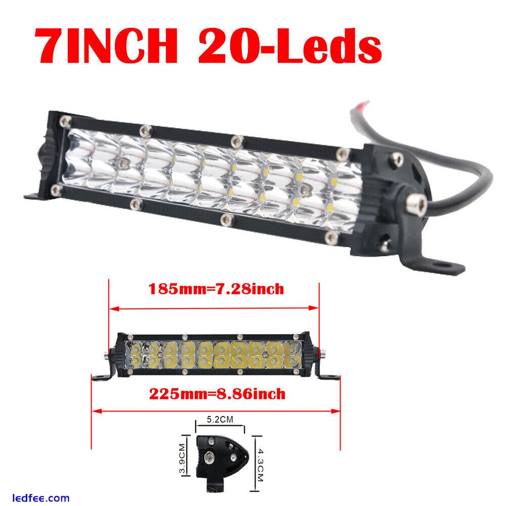 7inch Slim LED Light Bar Fog Driving Dual Row for Truck Off road ATV SUV Car UTE 2 