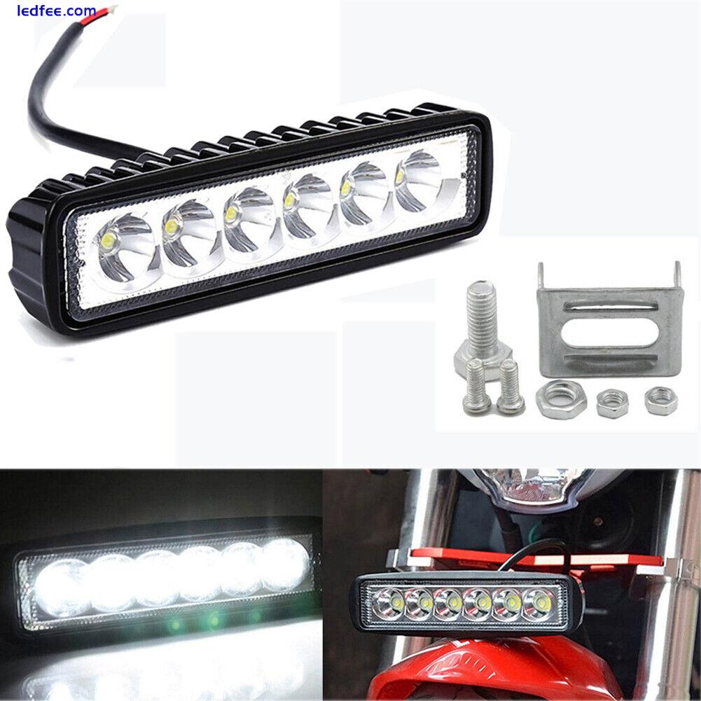 2X 6Inch 18W LED Work Light Bar Flood Fog Lamp Offroad Driving Truck SUV ATV 4WD 0 