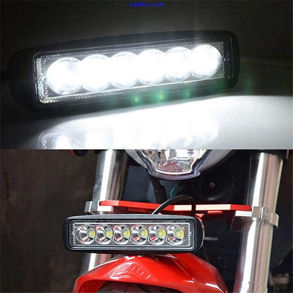 2X 6Inch 18W LED Work Light Bar Flood Fog Lamp Offroad Driving Truck SUV ATV 4WD 2 