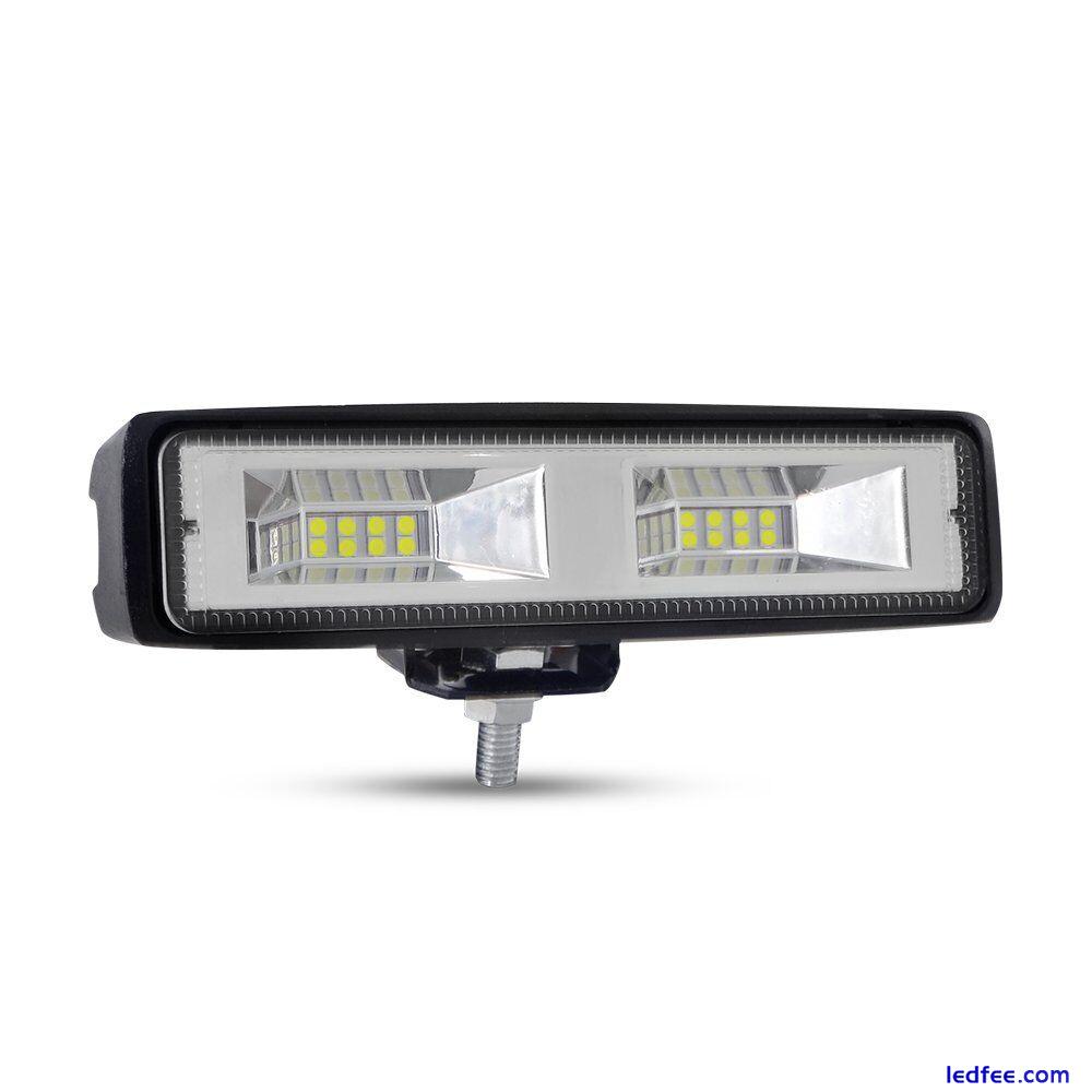 2X LED Work Lights 6 Inch 48W 12V Driving Strip Flood Beam light Bar SUV Offroad 0 