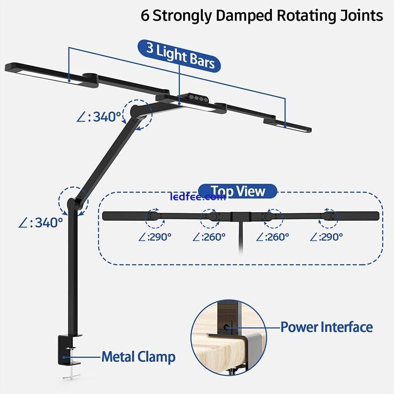 LED Desk Lamp Mains Powered Adjustable Brightness & Colours Auto Sensor Eye Safe 5 