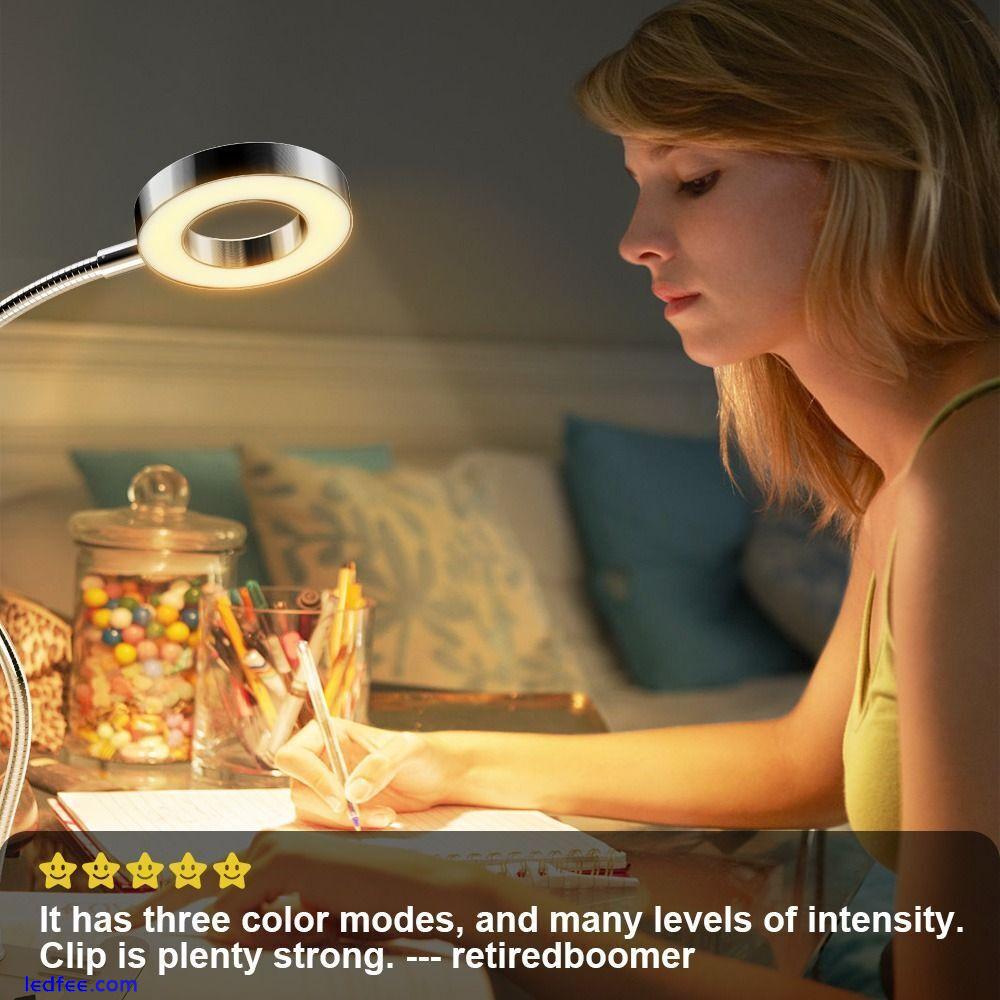 Adjustable Dimmable LED Desk Lamp Clip on Reading Light  Makeup 1 
