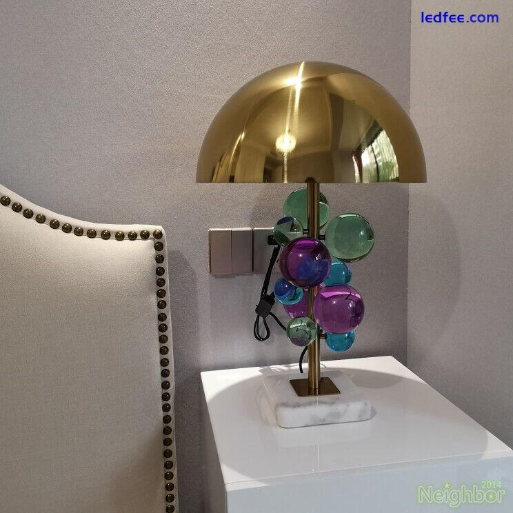 Modern Colorful crystal ball table lamp LED desk lamp Marble base Bedside light 3 
