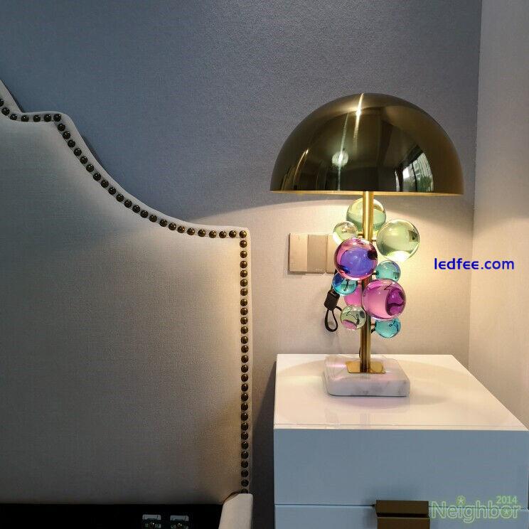 Modern Colorful crystal ball table lamp LED desk lamp Marble base Bedside light 1 