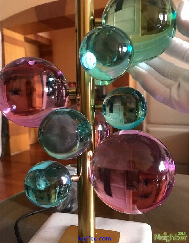 Modern Colorful crystal ball table lamp LED desk lamp Marble base Bedside light 4 