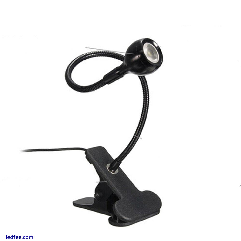 Flexible Reading Clip-on Beside Bed Desk Table Bright Lamp Warm LED Light Usb 3 