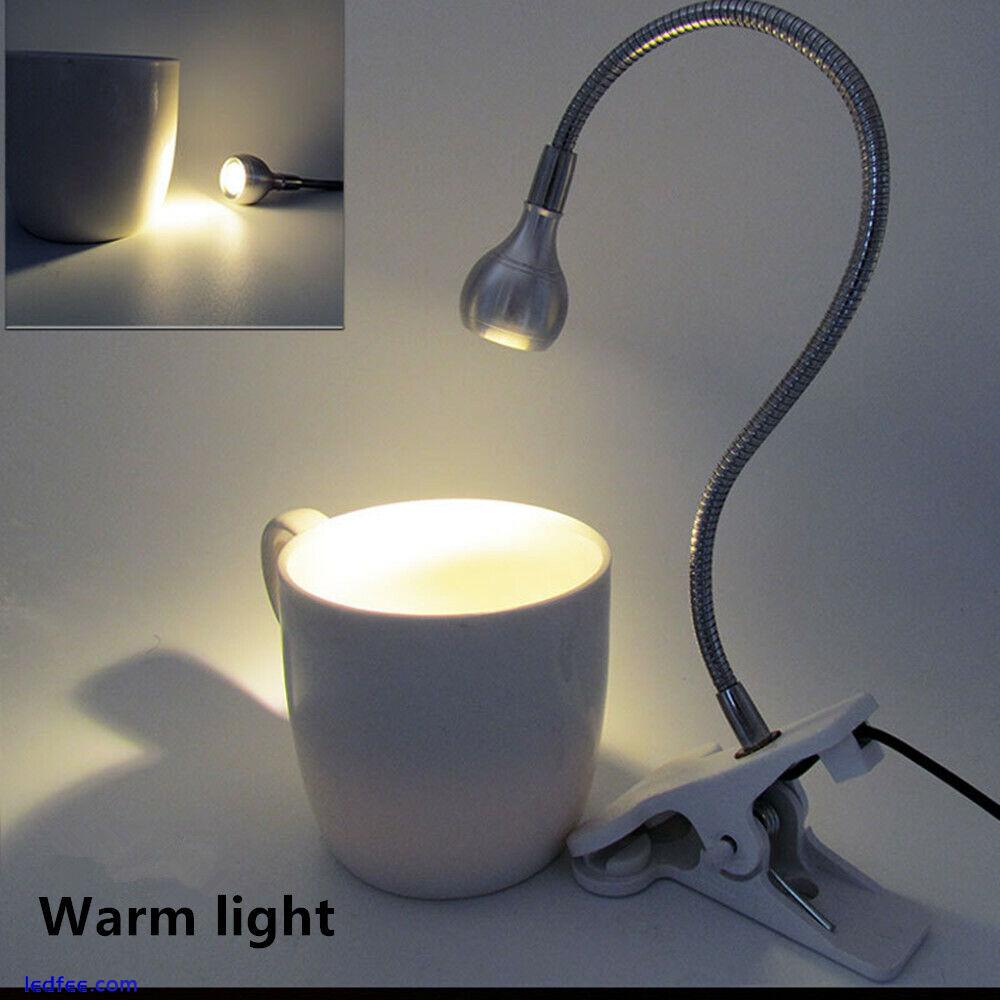 Flexible Reading Clip-on Beside Bed Desk Table Bright Lamp Warm LED Light Usb 1 