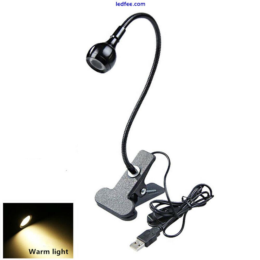 Flexible Reading Clip-on Beside Bed Desk Table Bright Lamp Warm LED Light Usb 4 