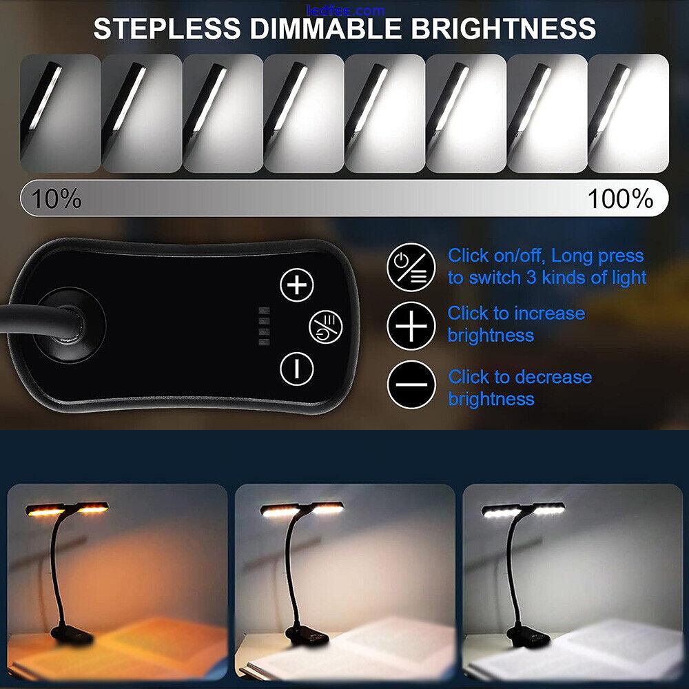 Clip On Desk Lamp LED Flexible Battery Dimmable Study Reading Table Night Light 2 