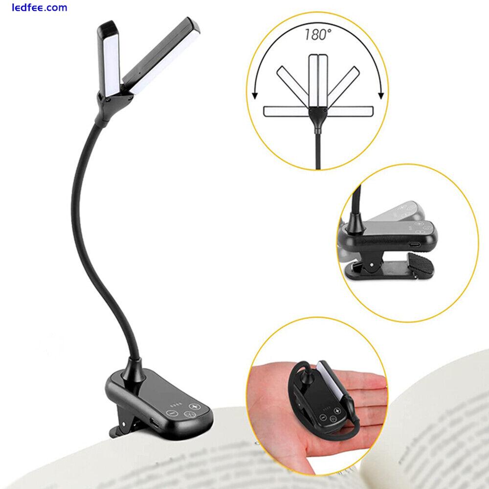 Clip On Desk Lamp LED Flexible Battery Dimmable Study Reading Table Night Light 3 