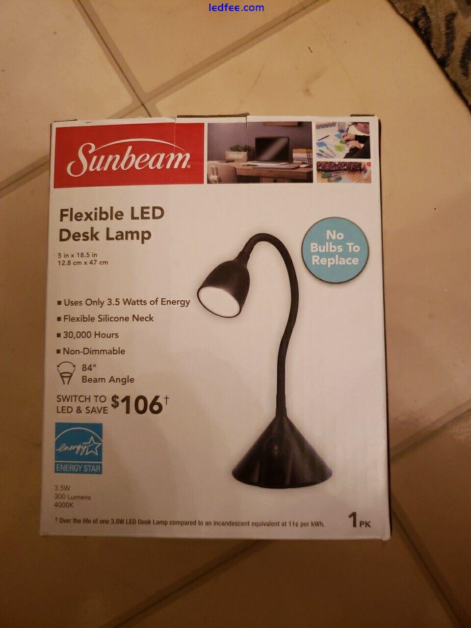 SUNBEAM Flexible Neck LED Desk LAMP Adjustable Light Energy Star Black Color 2 