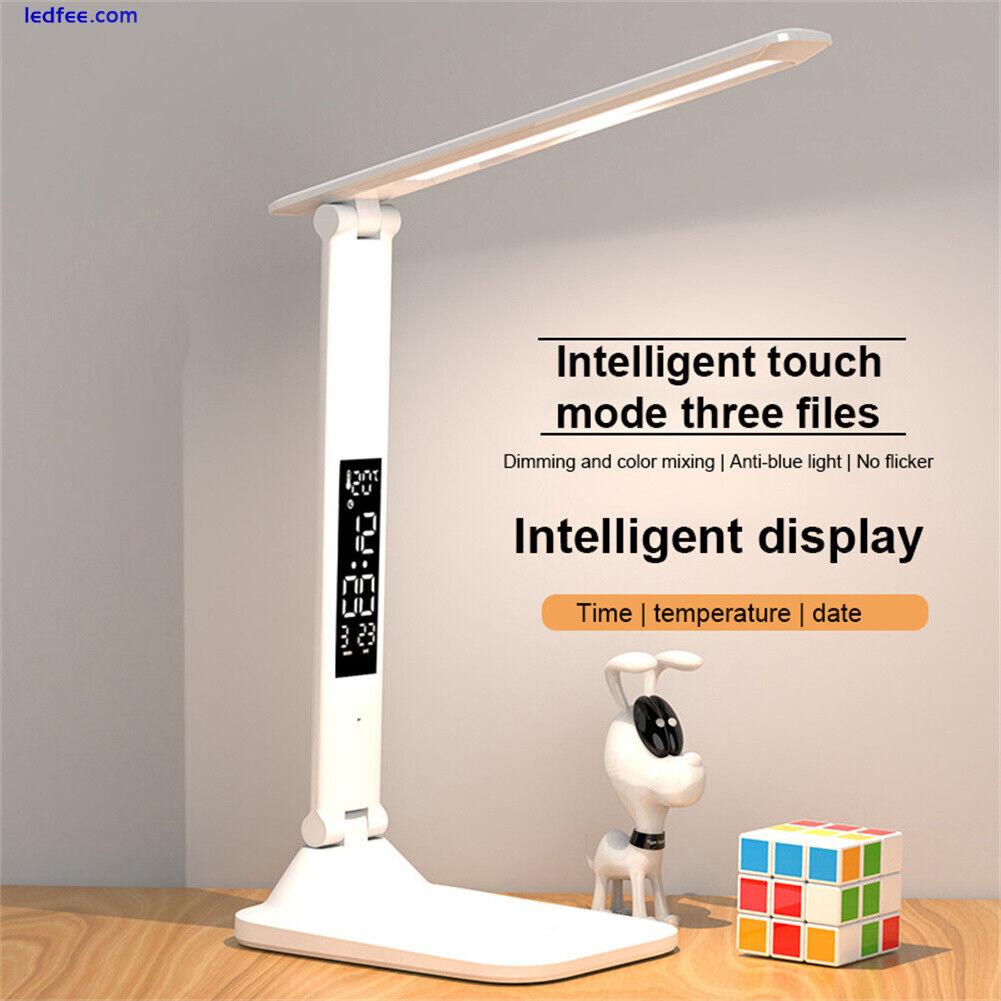 USB LED Desk Light Touch Sensor Dimmable Table Bedside Reading Lamp Rechargeable 3 