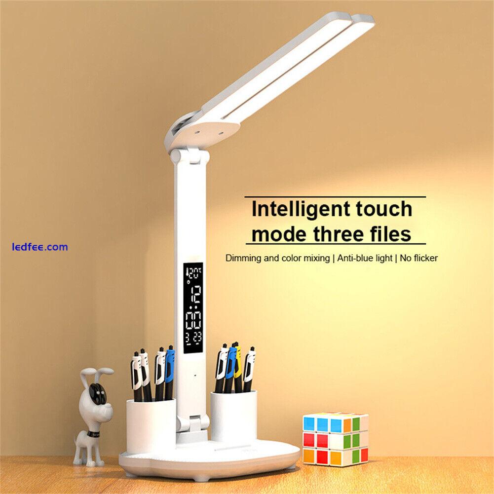 USB LED Desk Light Touch Sensor Dimmable Table Bedside Reading Lamp Rechargeable 4 