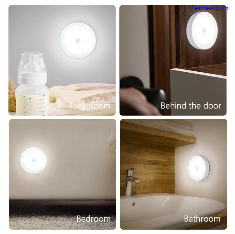 Sensor Light LED Motion PIR USB Rechargeable Portable Cabinet Stair Night Lamp 5 