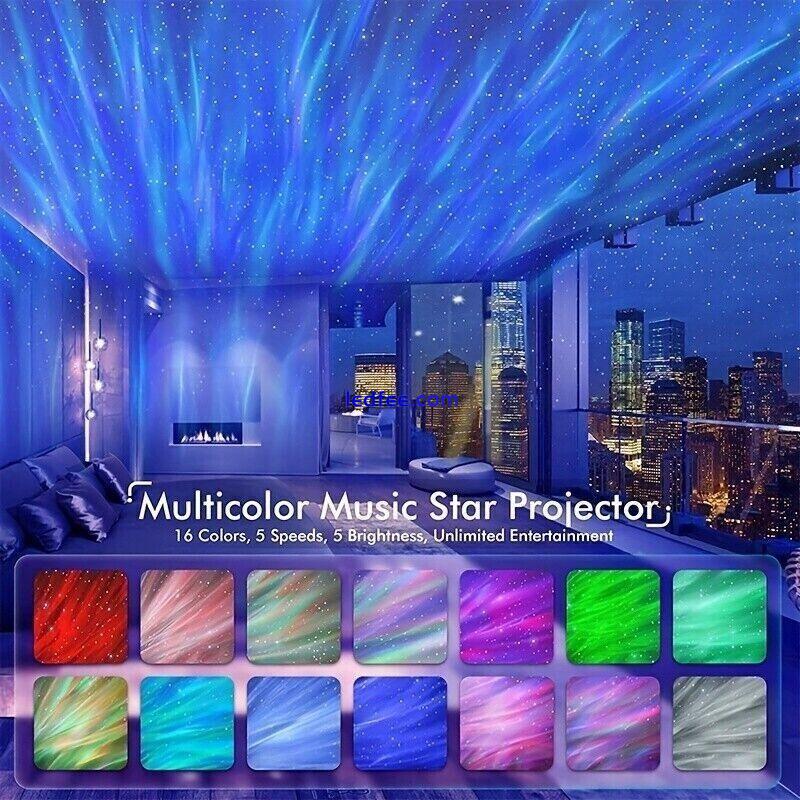Northern Lights Projector Lamp Remote Control Birthday Party Night Light 7 Color 5 