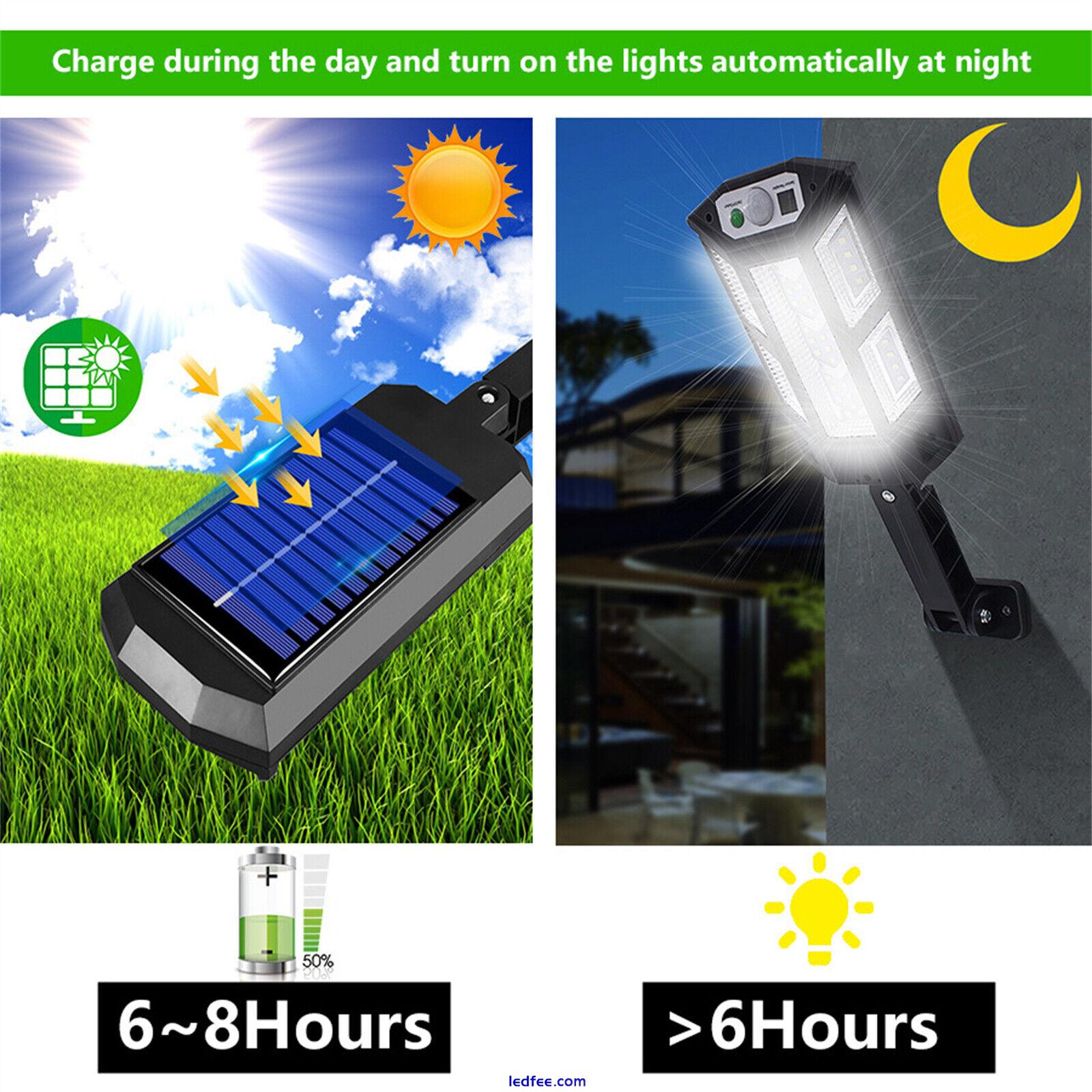 1200000lm LED Solar Flood Light Security Motion Sensor Outdoor Yard Street Wall 0 