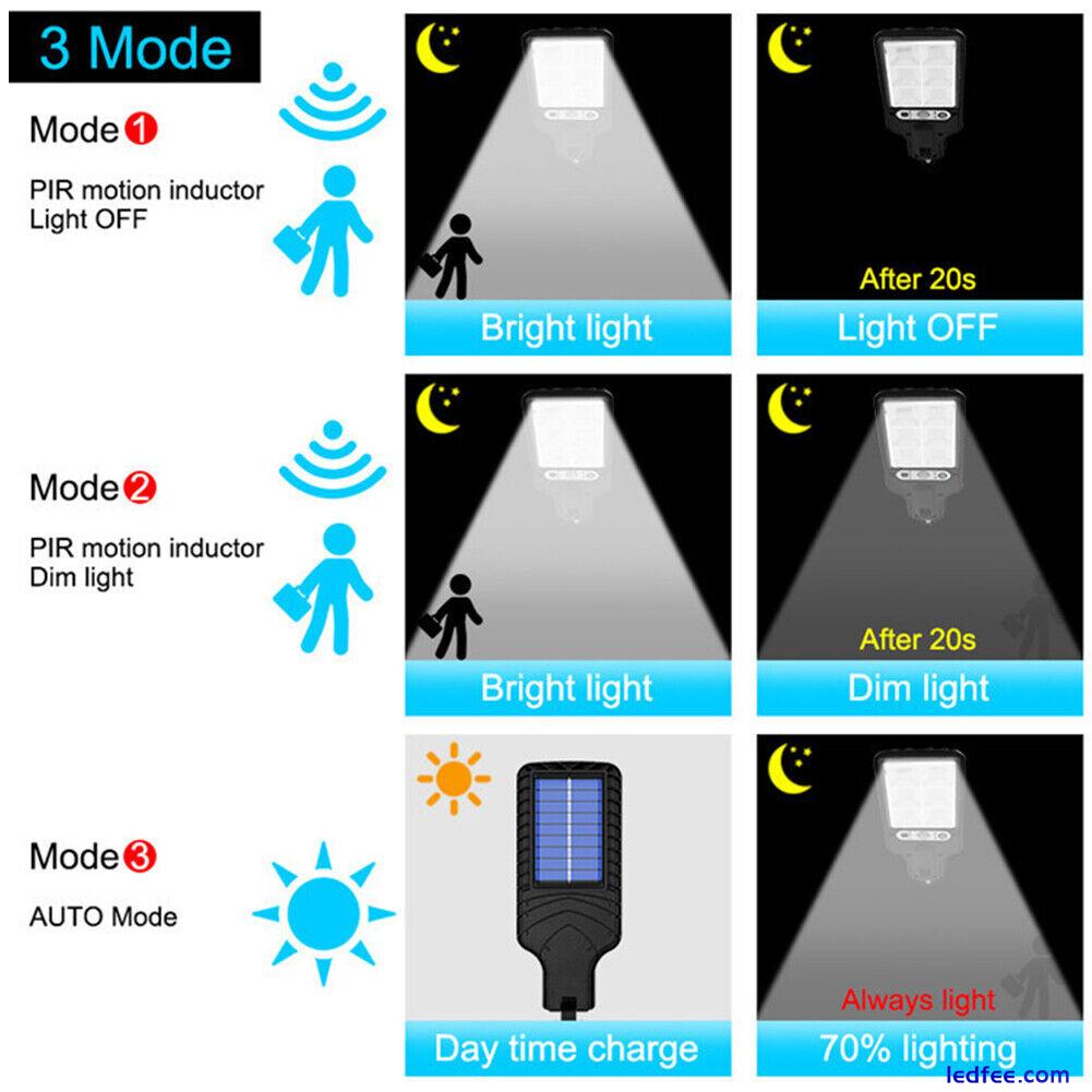 Led COB Solar Street Light 3 Lighting Modes Home Decor Dimmable Motion Sensor 1 