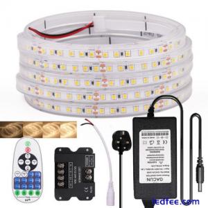 12V LED Strip Lights Waterproof IP67 Flexible Rope+Dimmer Controller+UK/EU Plug