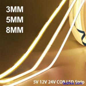 LED Strip Lights 5V 12V 24V COB High Density Flexible Tape TV Self Adhesive Band