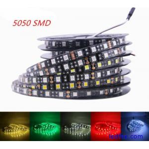 1/5m LED Strip light 5050 SMD Flexible Black PCB Tape Kitchen Cabinet Lamp DC12V