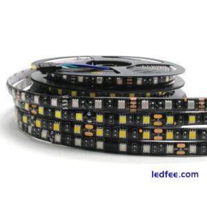 12V LED Strip light 5050 Black PCB Flexible 60LEDs/m RGB RGBW RGBWW 1/2/3/4/5m