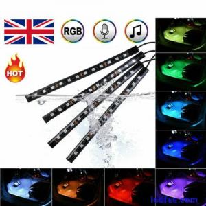 Car Interior Footwell LED Strip Lights RGB Multicolour Remote Atmosphere Lamp