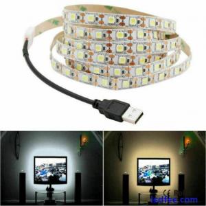 5V USB LED Strip Light White TV Backlight Lamp Self Adhesive Flexible Tape Wire