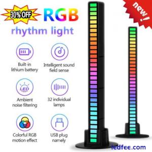 Music Sync Pick Up Rhythm Lamp LED Car Sound Control Light Strip Light Bars