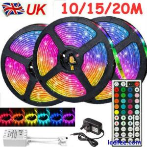 LED Strip Lights 5-20M 5050 RGB Colour Change Tape Cabinet TV Lighting UK Plug
