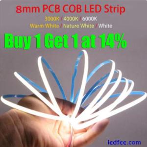 COB LED Strip Lights 12V High Density Flexible Tape Rope Cabinet Kitchen Light