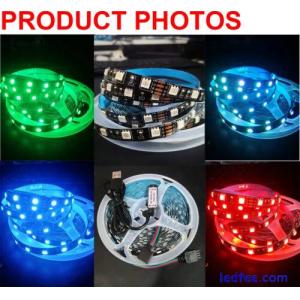 USB LED RGB Strip Light 5050 60SMD Colour Changing Controller 1-5M TV Clearance 
