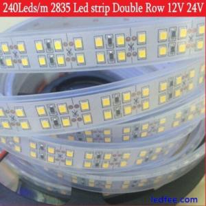 12V 24V 240leds/m Double Row Led strip 2835 5m 1200Leds flexible rope tape light