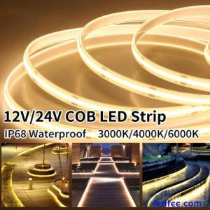 16.4ft COB LED Strip Lights Waterproof IP68 Bar Room Boat Car LED Tape Lighting