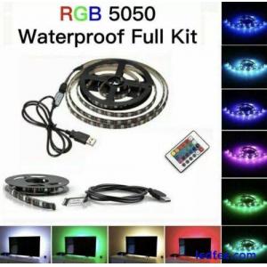 USB LED Strip Lights 5050 RGB Light Colour Changing Tape Cabinet TV 1-5M