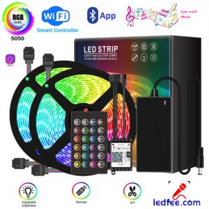 LED Strip Lights RGB 5050 Color Changing Light Tape Cabinet TV Bluetooth WIFI UK