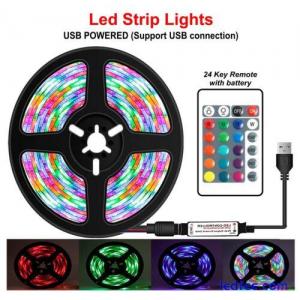 USB LED Strip Lights RGB Light Colour Changing Tape Cabinet TV, Self Adhesive UK