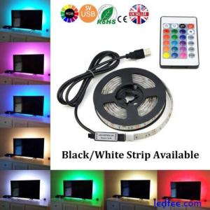5M SMD 5050 RGB LED Strip Light Waterproof USB IR Remote Controller TV PC Back