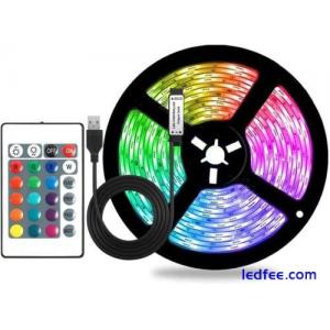 LED RGB Strip Tape Lights Changing Colour 5050 Lighting Kitchen Cabinet USB 4M