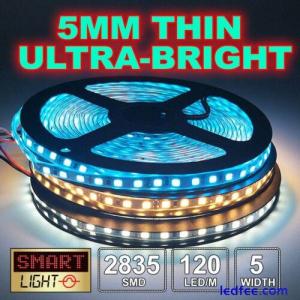 5mm Thin Ultra Bright 5m/600 LED 12v Light Strip Sticky Tape SMD 2835 120LED/m