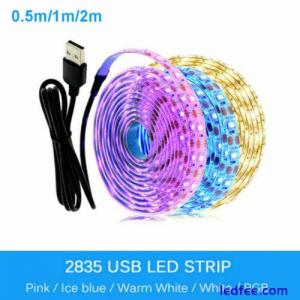 5V USB LED Strip Light 1M 2M Pink /blue / Warm White / White / RGB 2835 TV light