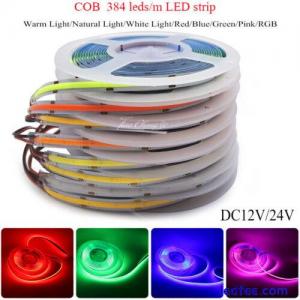 DC 12V COB FOB 384Leds/m Led Flexible Strip  Red Green Blue white Led Lighting