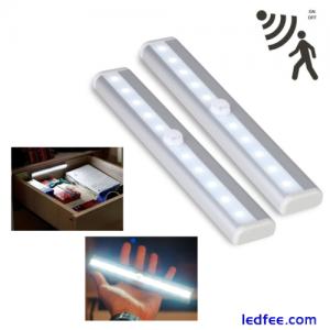 LED PIR Motion Sensor Cabinet Light Battery Operated with Magnetic Strip 1-4pcs