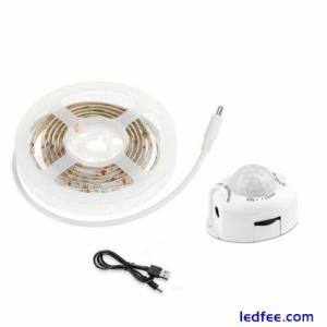 USB PIR Motion Sensor Led Strip Light bed Cabinet Kitchen Closet Night Lamp 5V